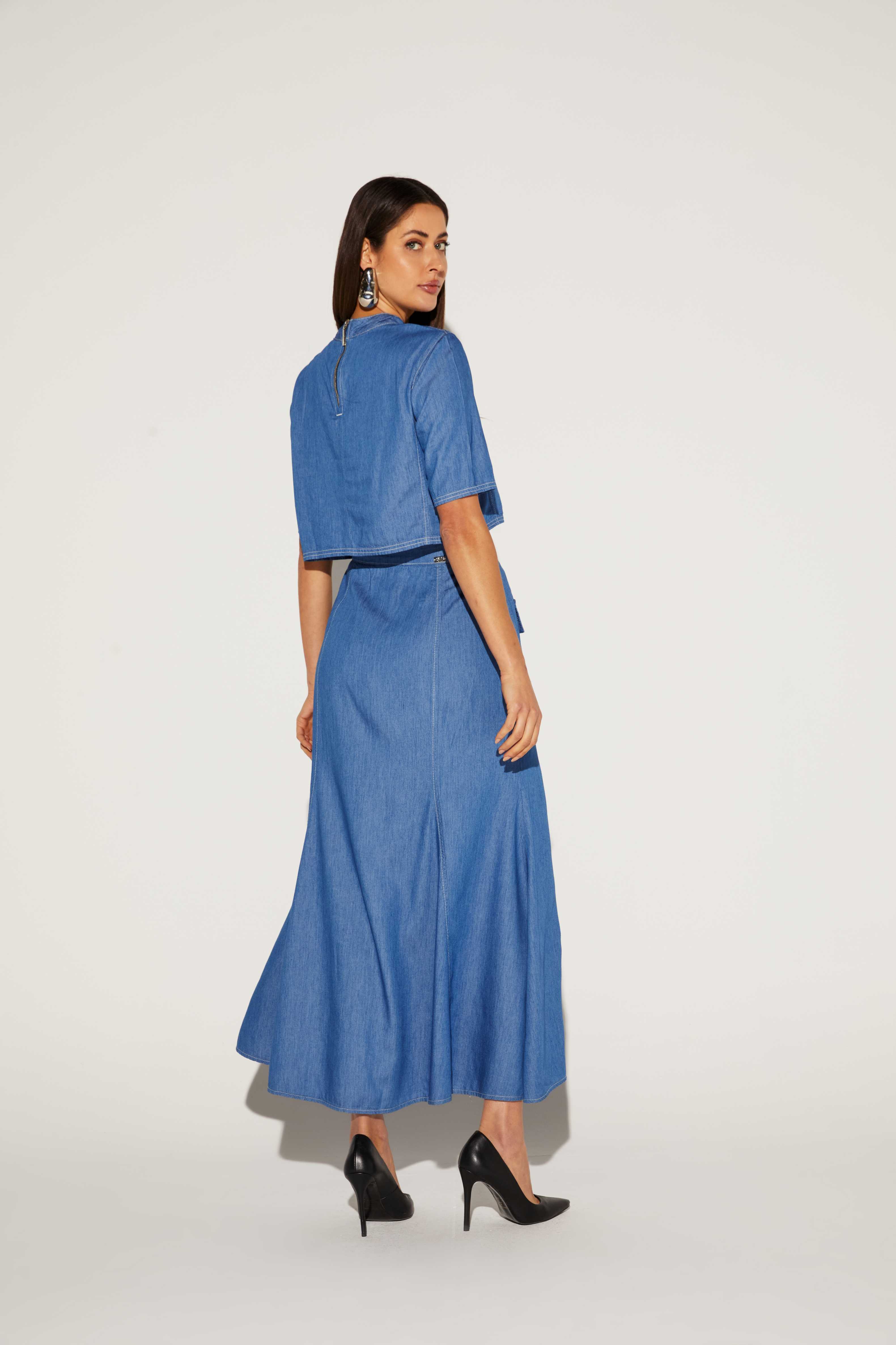 BLUSA CROPPED FEMININA JEANS ONCA PRETA