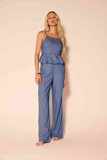 BLUSA FEMININA DE ALÇA BALONE JEANS ONCA PRETA