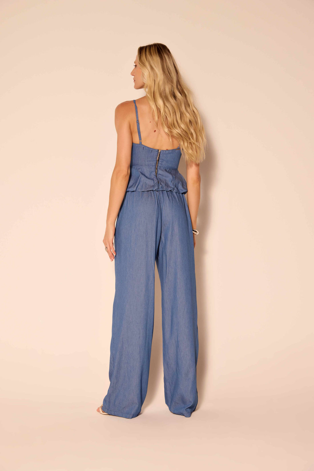 BLUSA FEMININA DE ALÇA BALONE JEANS ONCA PRETA