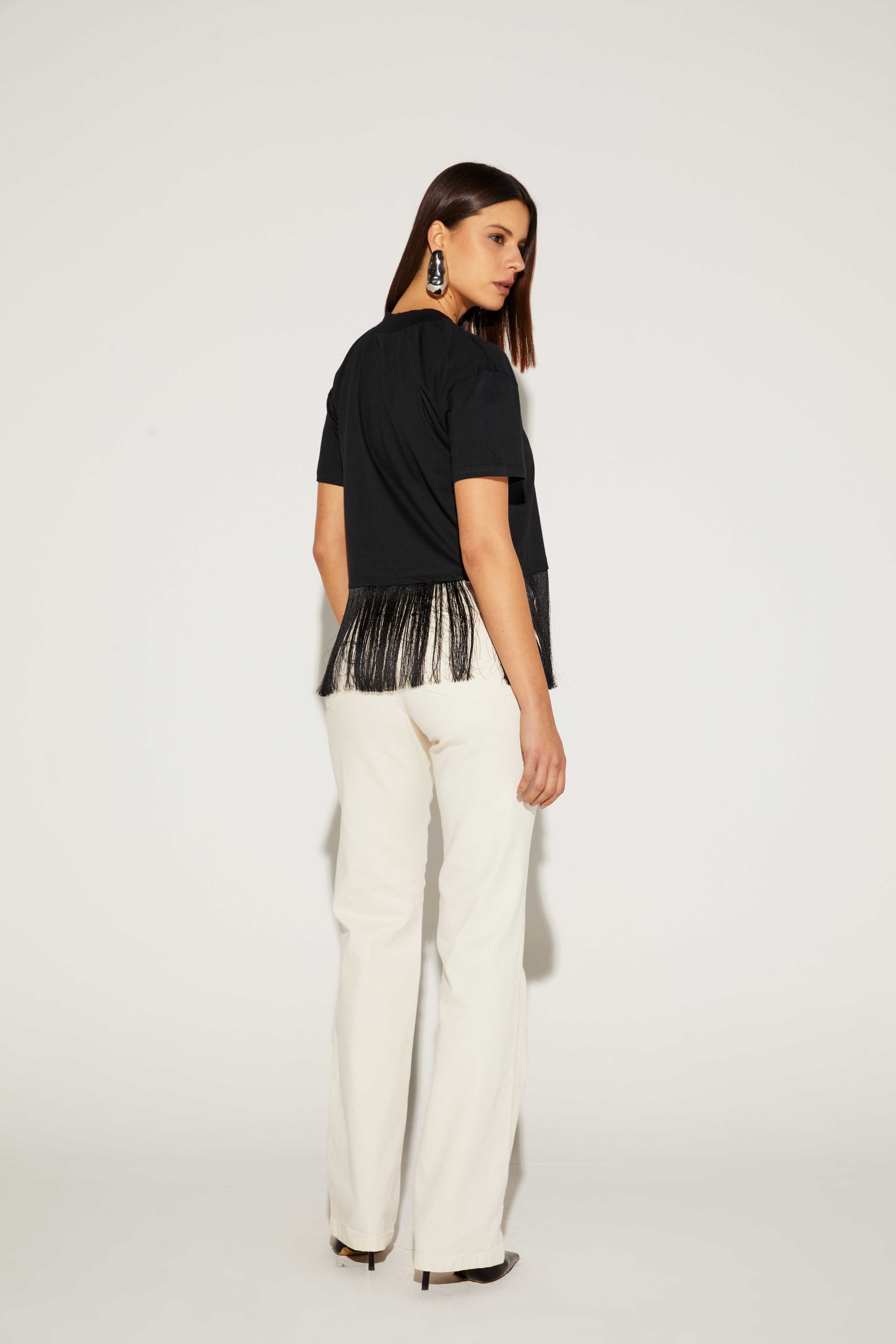 CALÇA FEMININA RETA TRADICIONAL JEANS ONCA PRETA