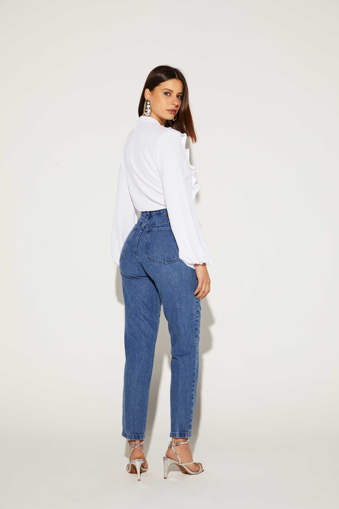 CALÇA FEMININA MOOM JEANS ONCA PRETA
