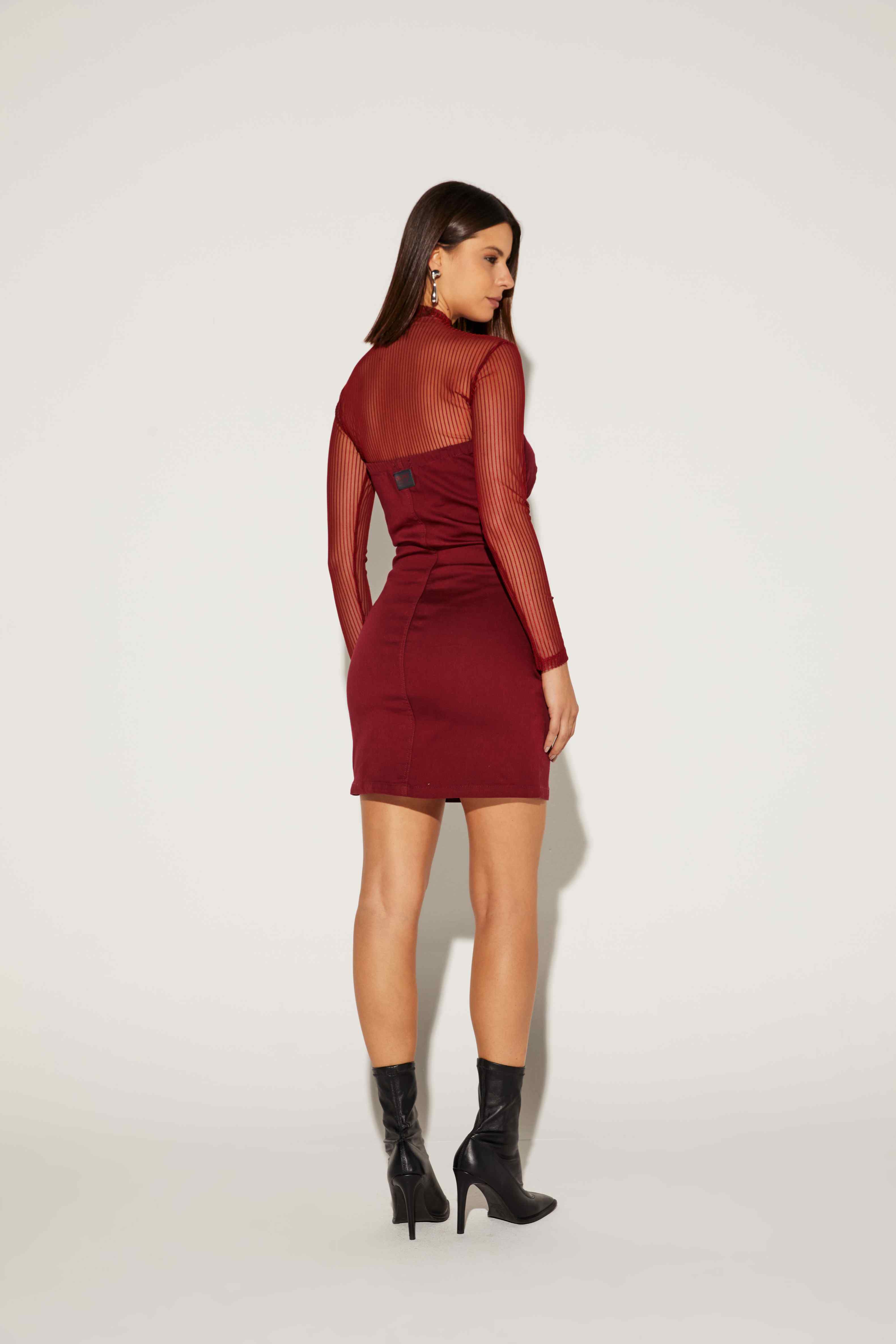 VESTIDO CURTO FEMININO TOMARA QUE CAIA JEANS ONCA PRETA