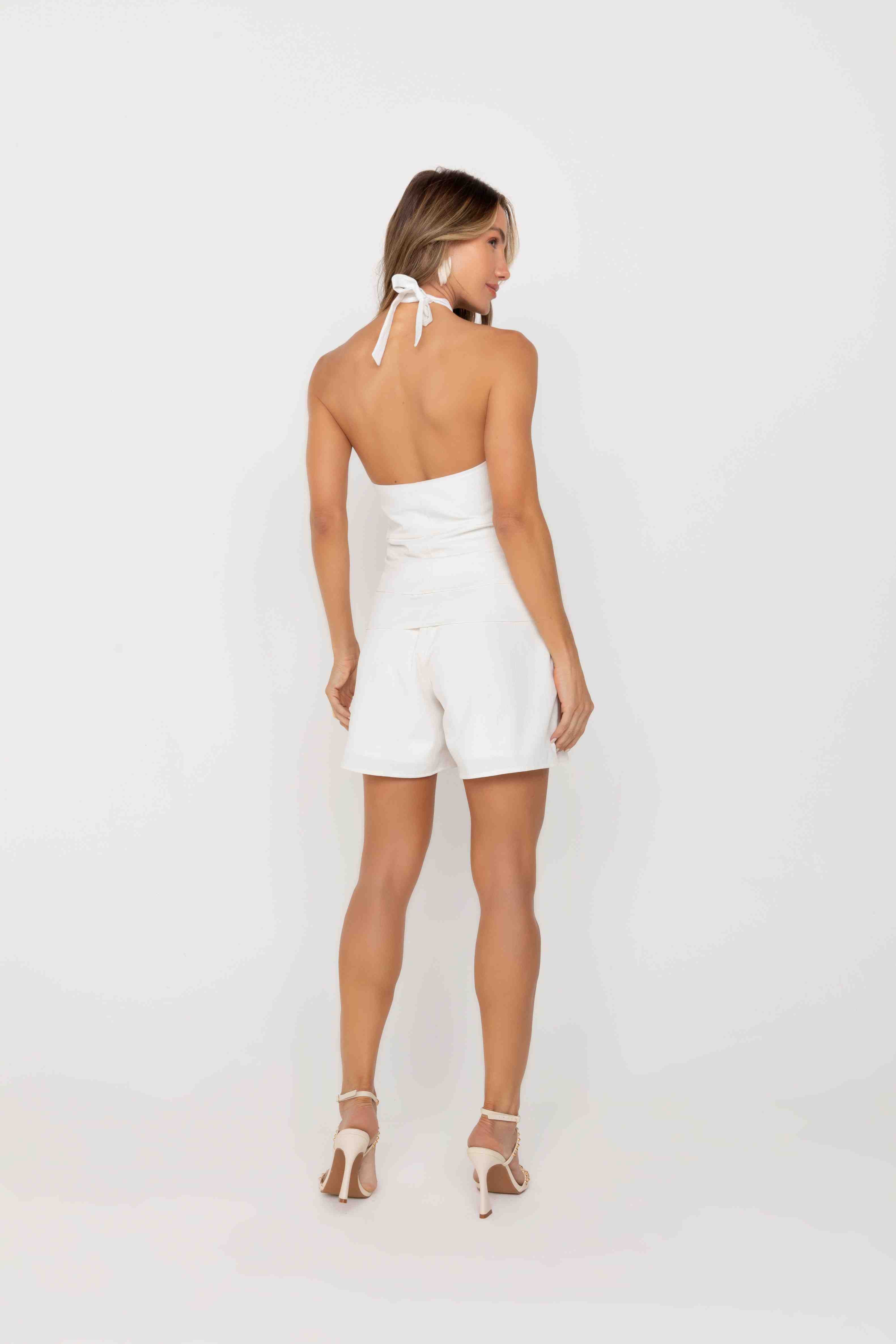 BLUSA FRENTE UNICA COM DOBRA ONCA PRETA