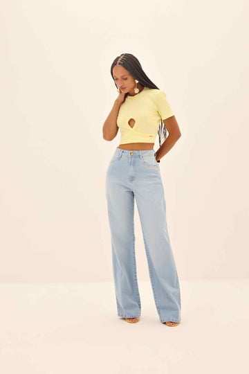 BLUSA FEMININA CROPPED DECOTE GOTA ONCA PRETA