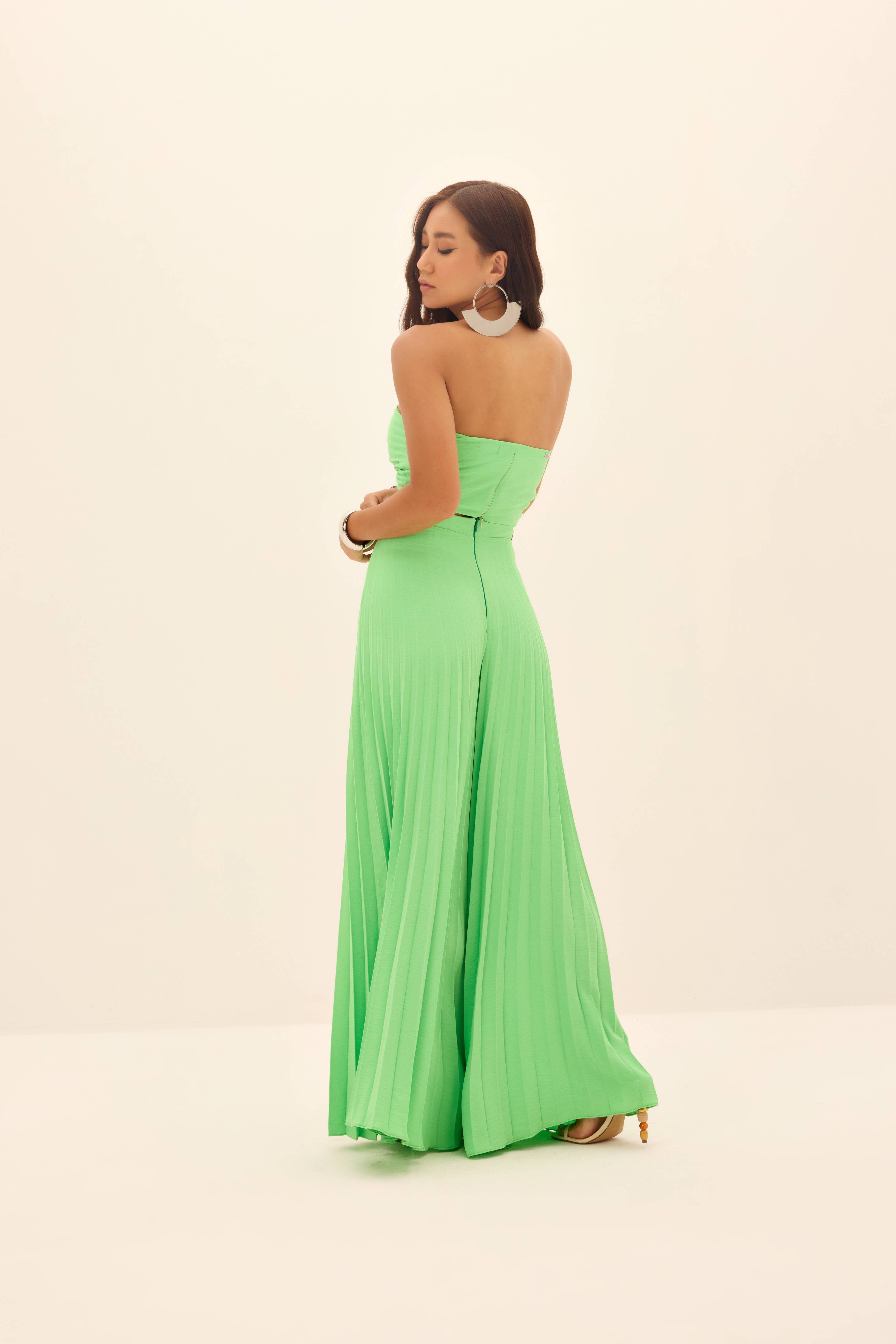 CALÇA PANTALONA PLISSADA