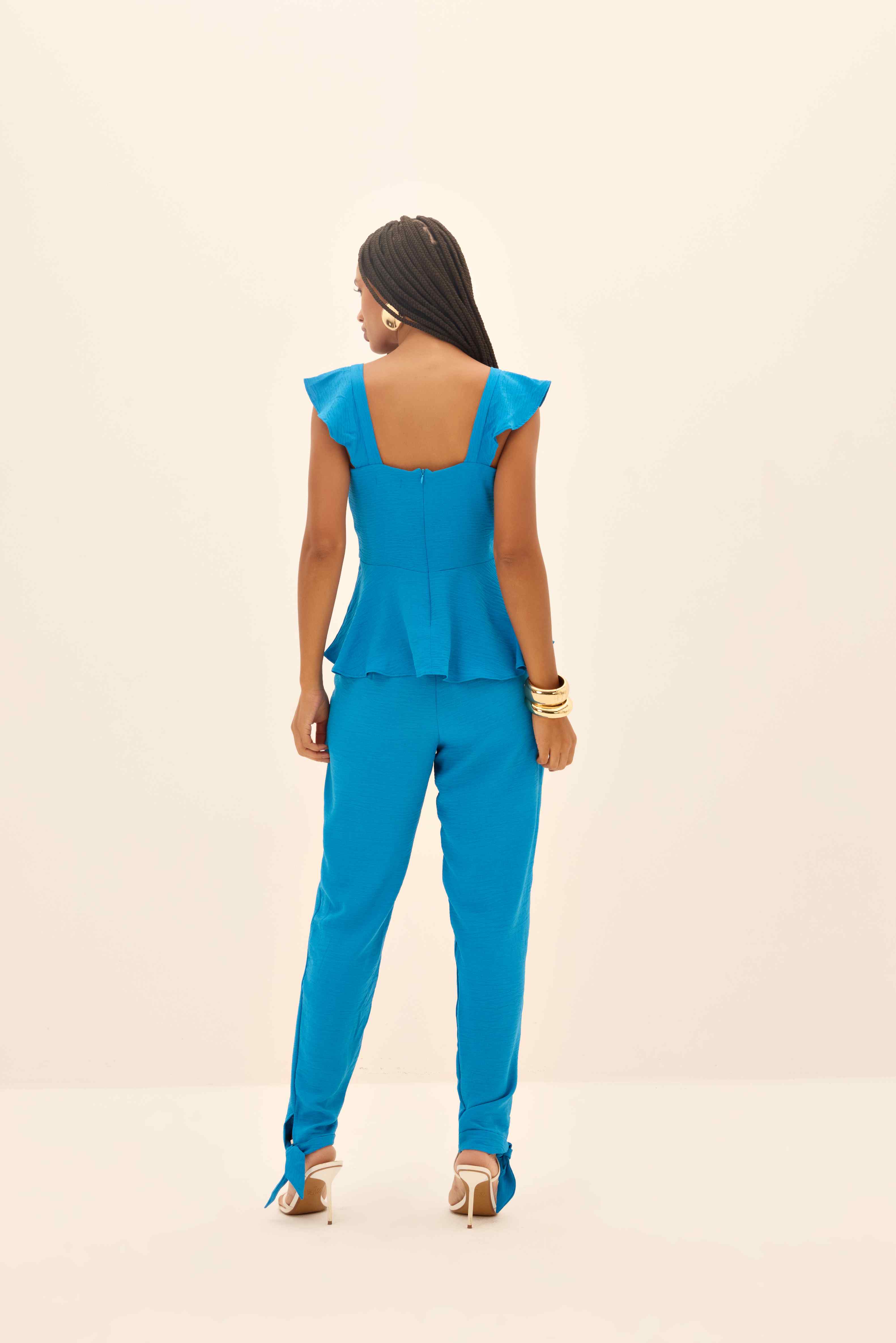 CALÇA FEMININA BARRA LAÇO ONCA PRETA