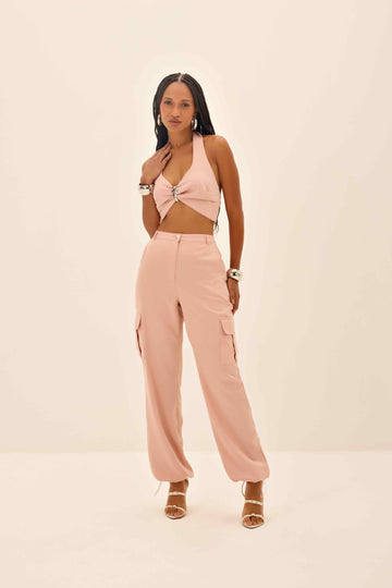 CALÇA FEMININA CARGO ALFAIATARIA  ONCA PRETA