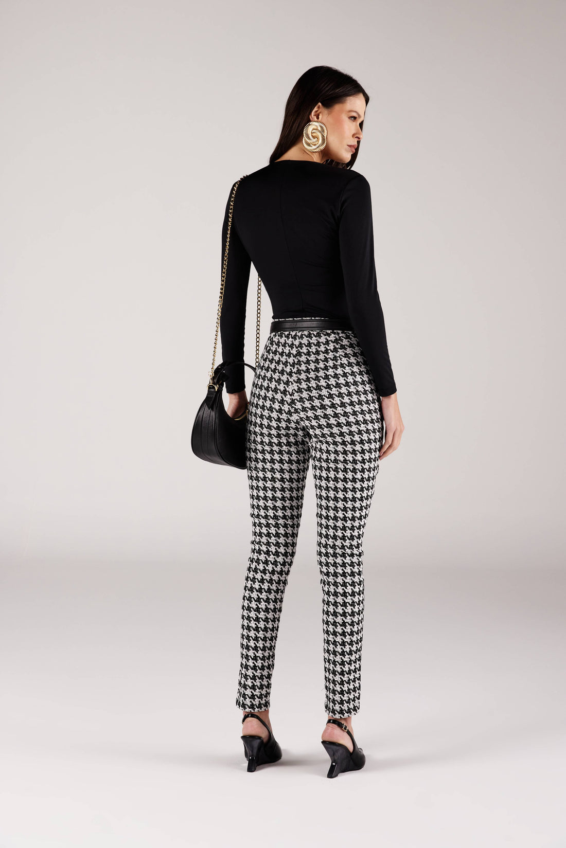 CALÇA SKINNY FEMININA ALFAIATARIA ONÇA PRETA