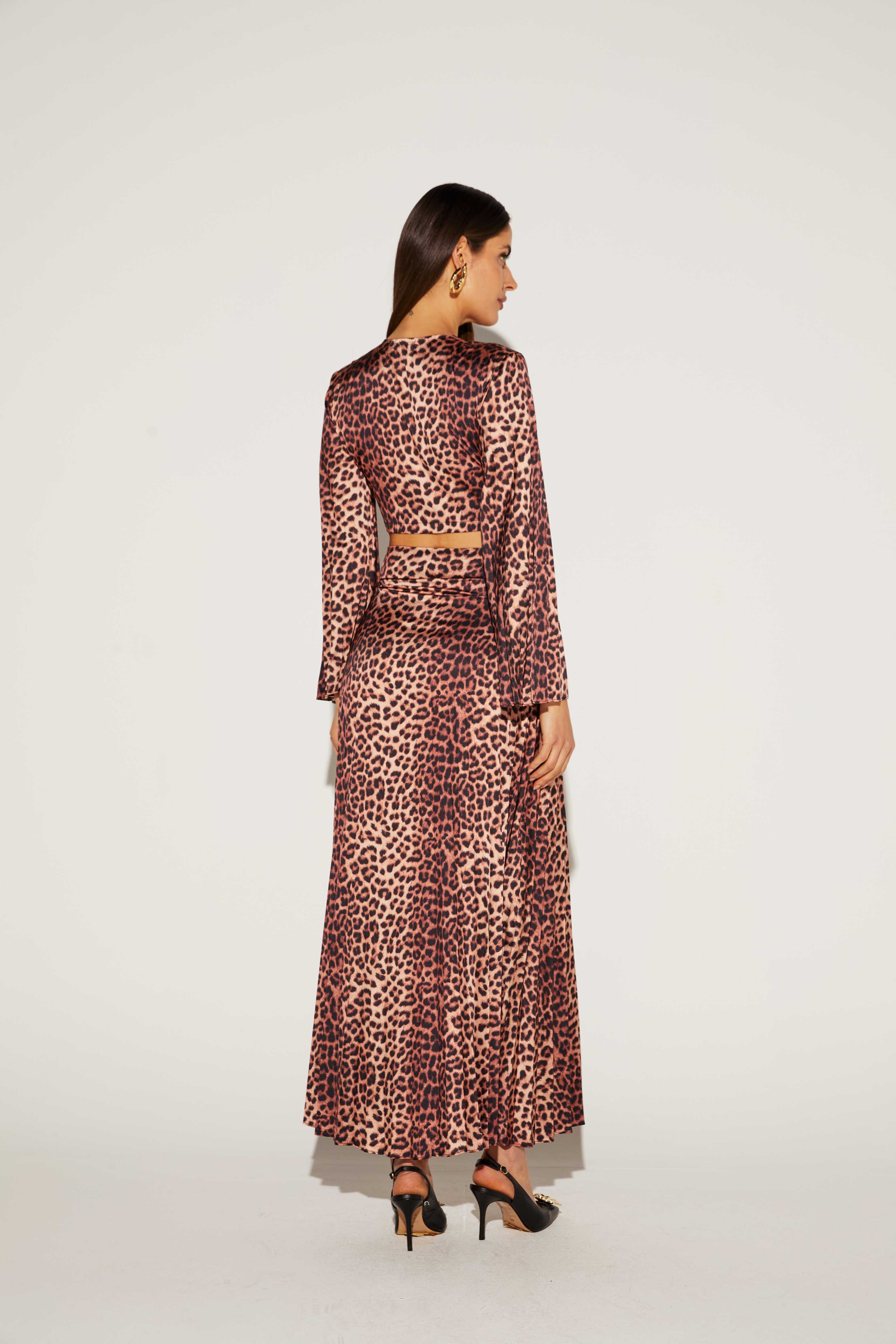 SAIA MIDI FEMININA PLISSADA ESTAMPADA ONCA PRETA