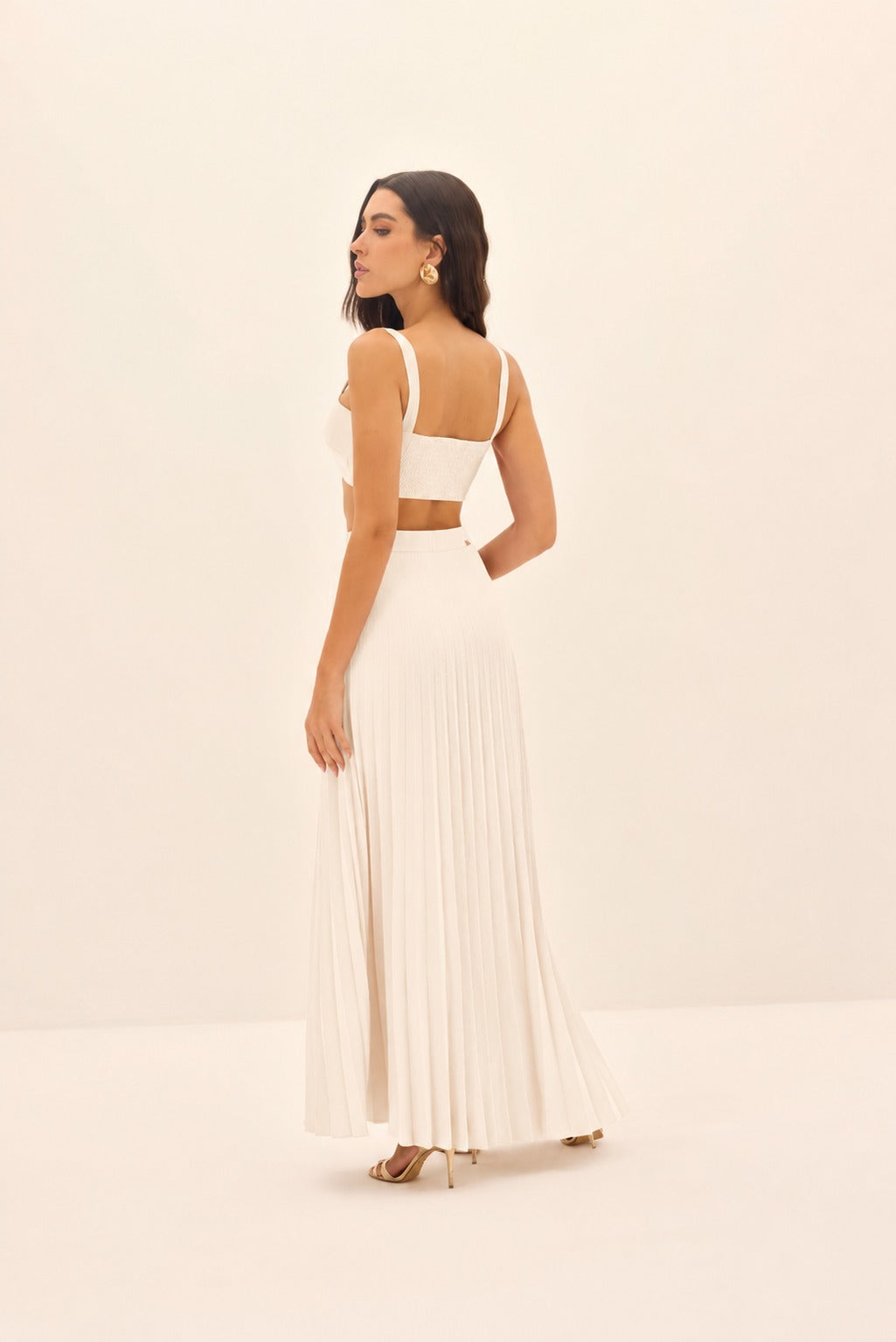SAIA LONGA FEMININO PLISSADA ONCA PRETA