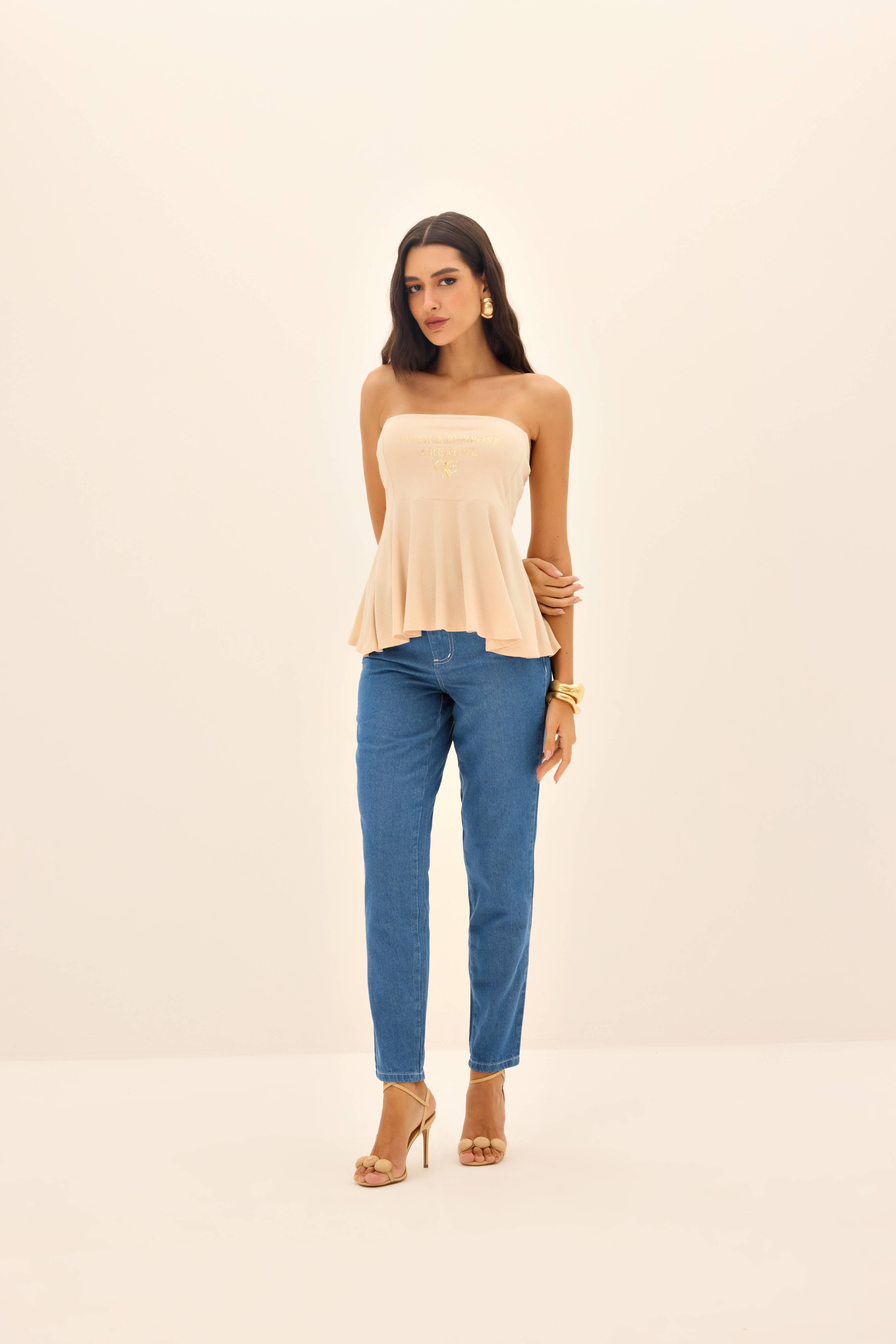BLUSA TOMARA QUE CAIA COMFY SILK FRONTAL