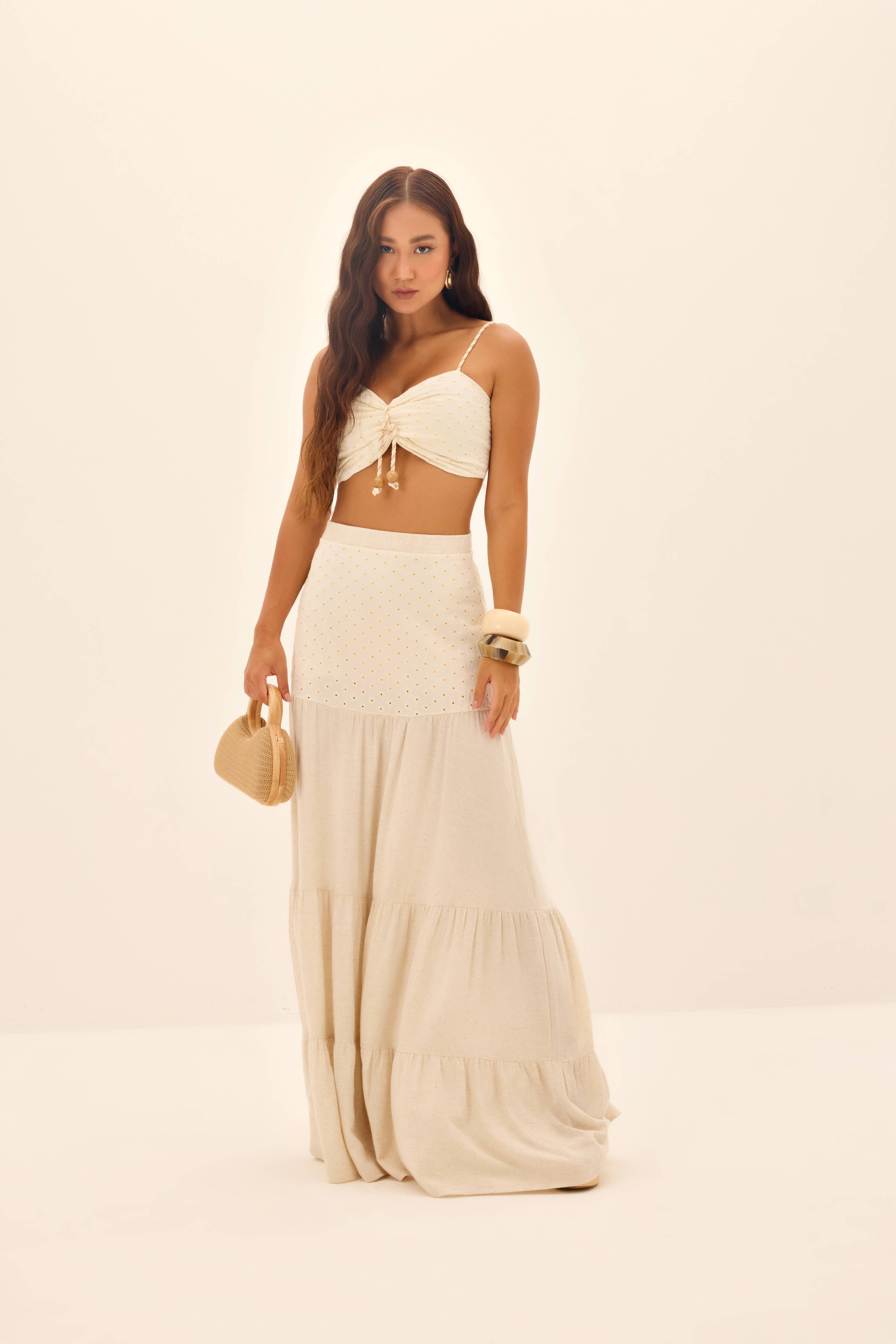 TOP CROPPED ALÇA CORDÃO COM PONTEIRA