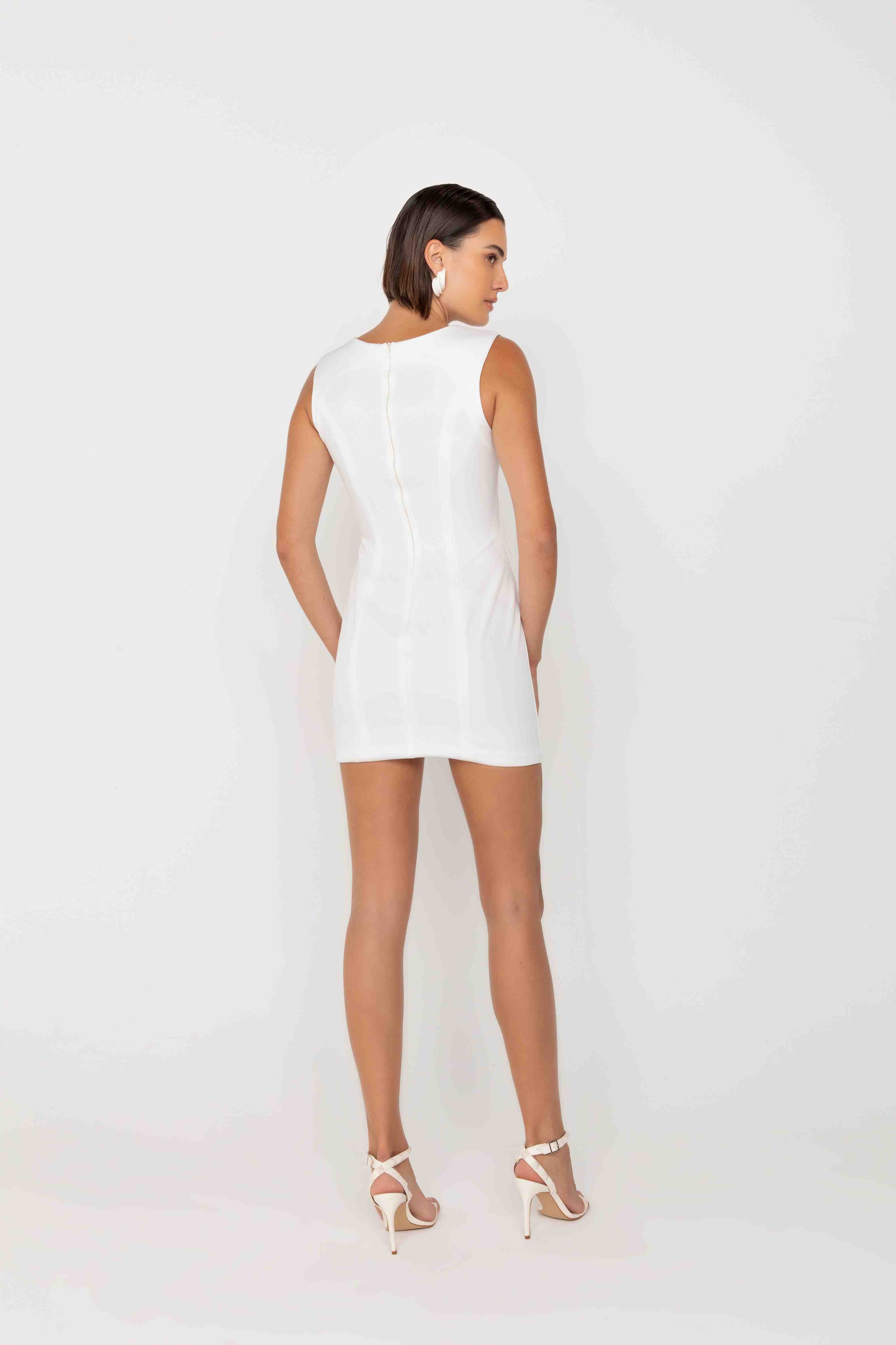 VESTIDO CURTO LAÇOS ONCA PRETA