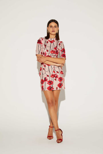 VESTIDO FEMININO GOLA ALTA SUBLIMADO ONCA PRETA