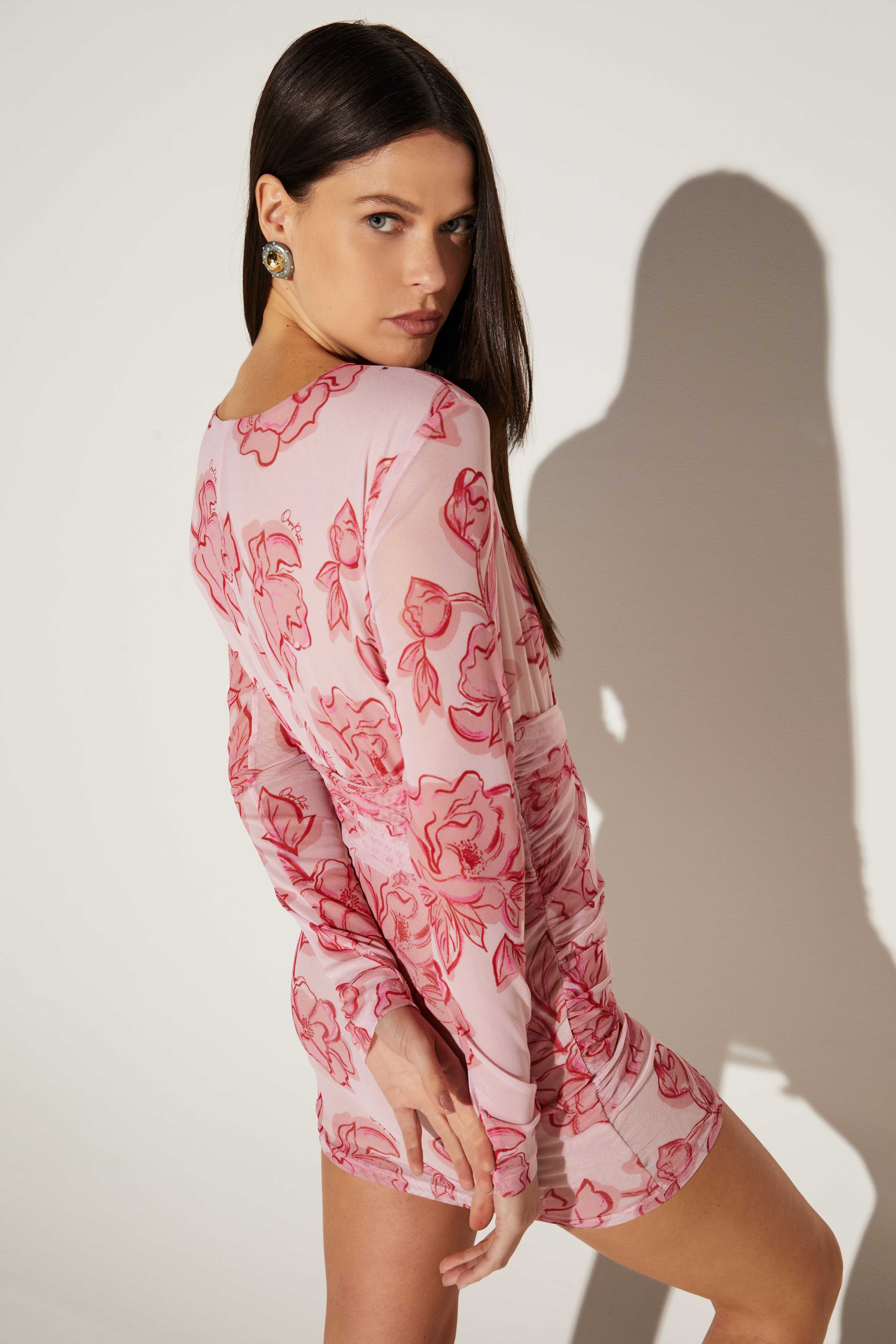 VESTIDO FEMININO DE TULE CURTO ONCA PRETA