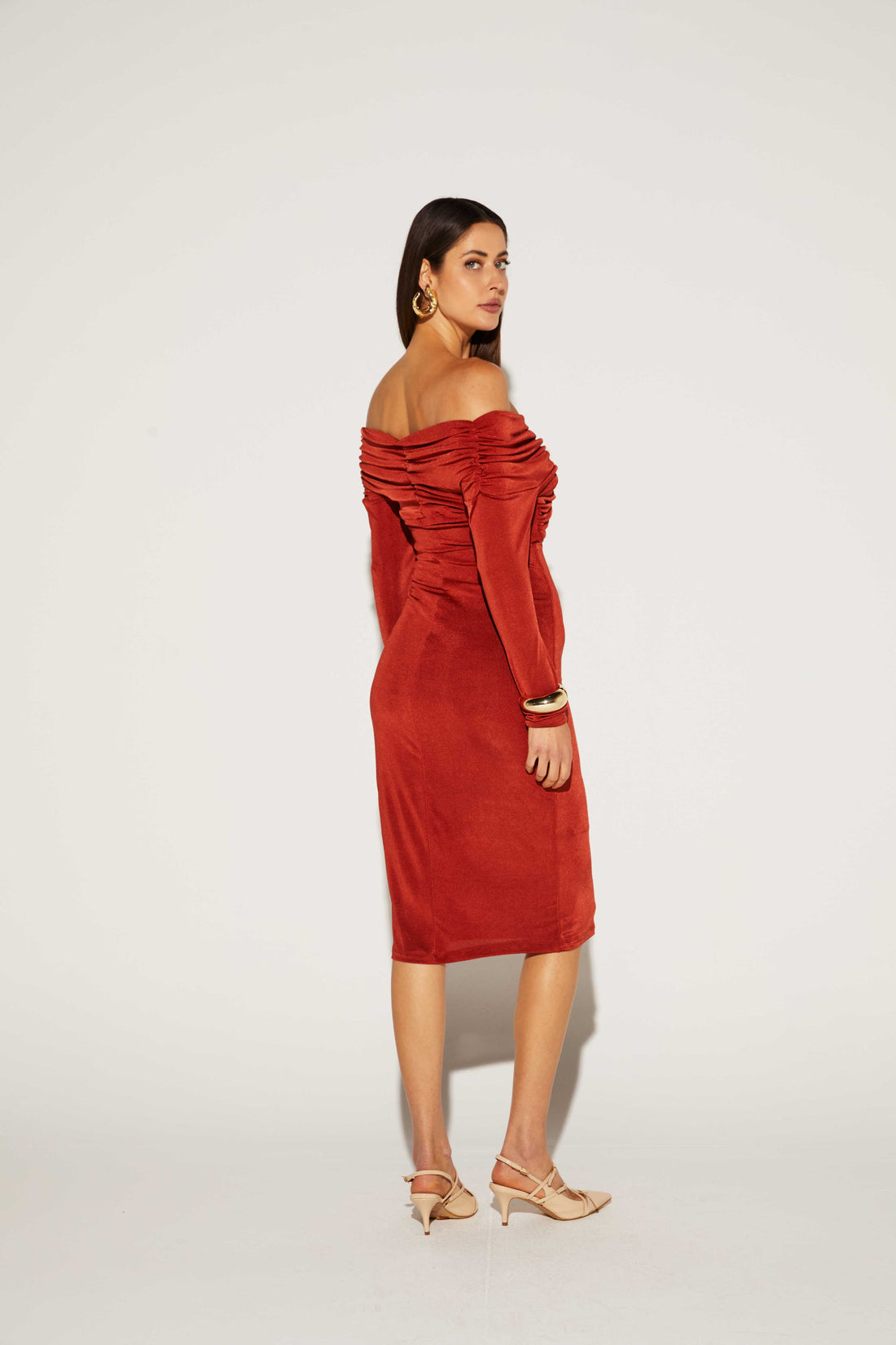 VESTIDO MIDI FEMININO TORÇAO ONCA PRETA