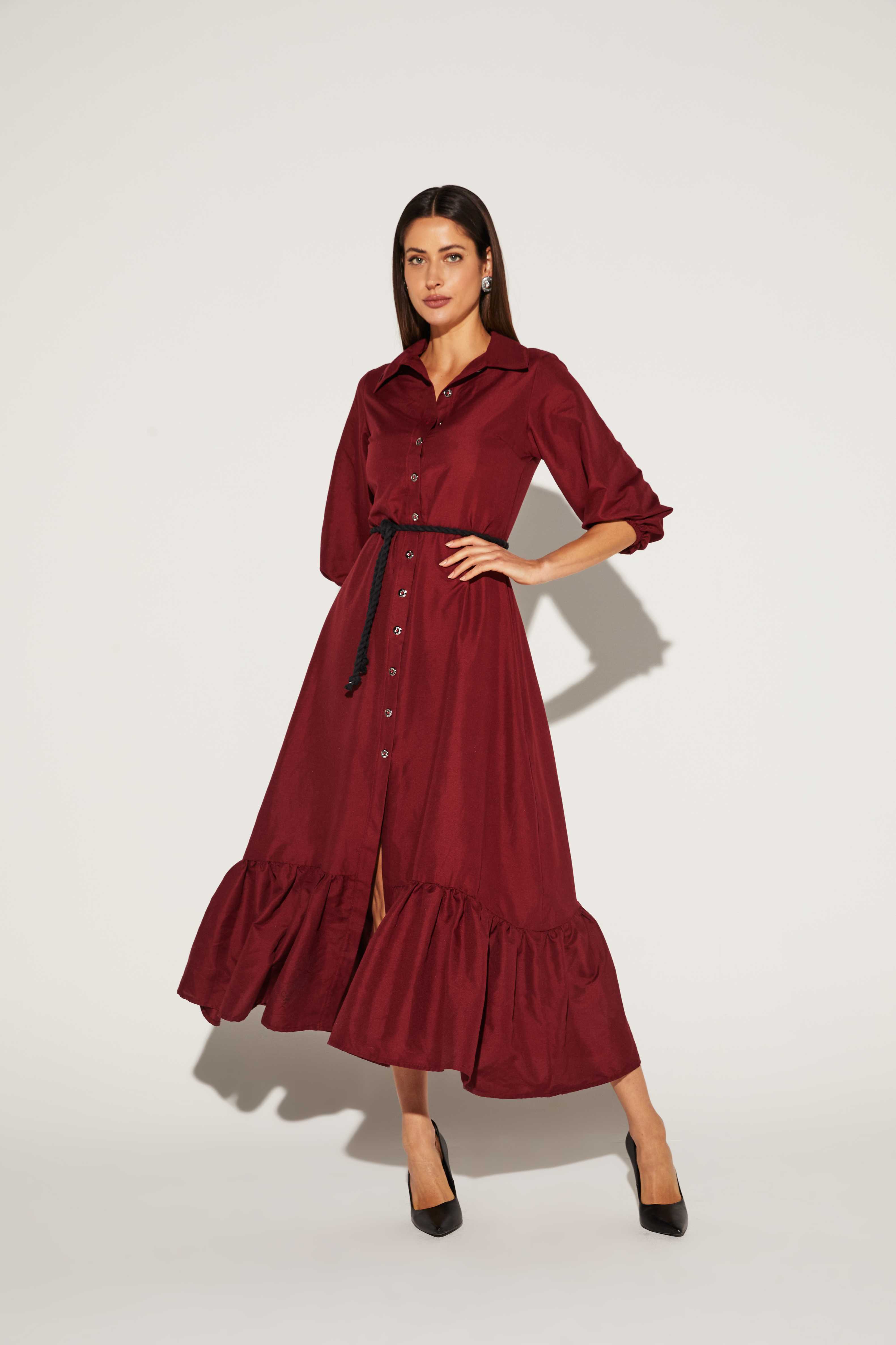 VESTIDO FEMININO CAMISA MIDI ONCA PRETA