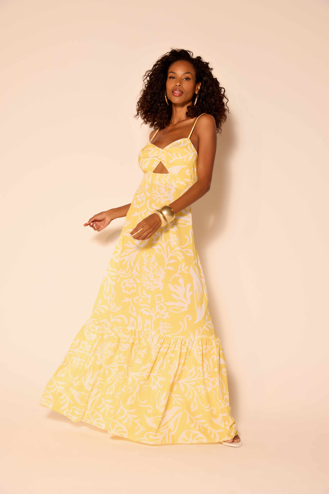 VESTIDO FEMININO LONGO BUSTO TORÇAO ONCA PRETA