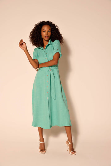 VESTIDO MIDI ALFAIATARIA CINTO