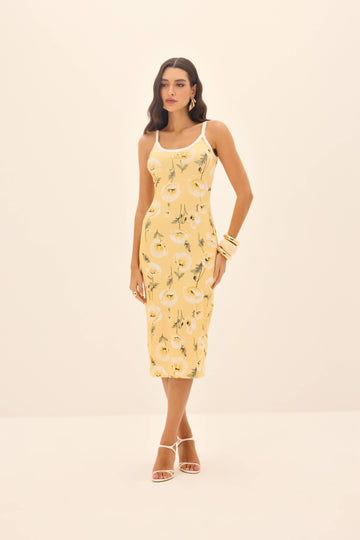 VESTIDO MIDI CANELADO DE ALÇA