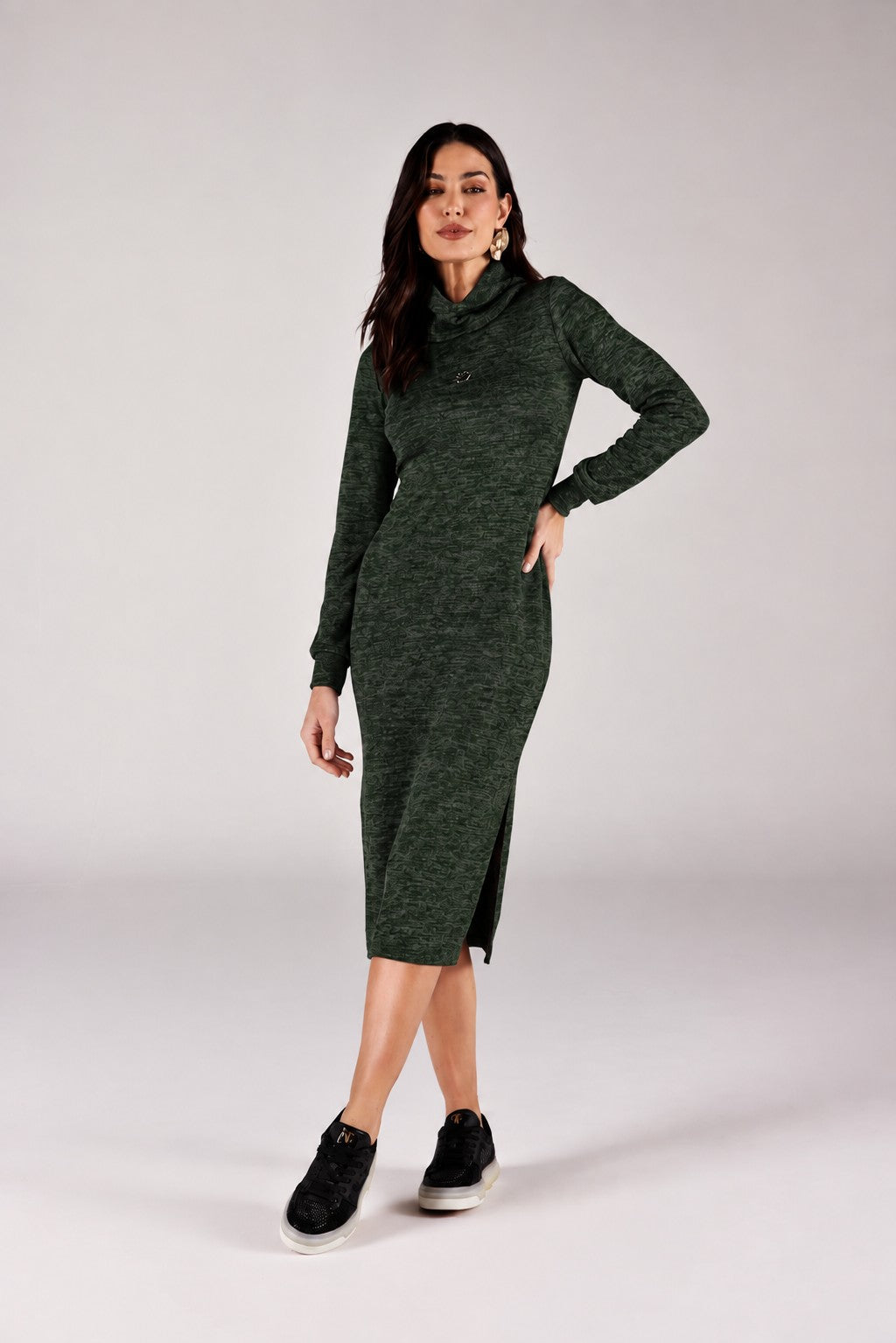 VESTIDO MIDI GOLA BOBA
