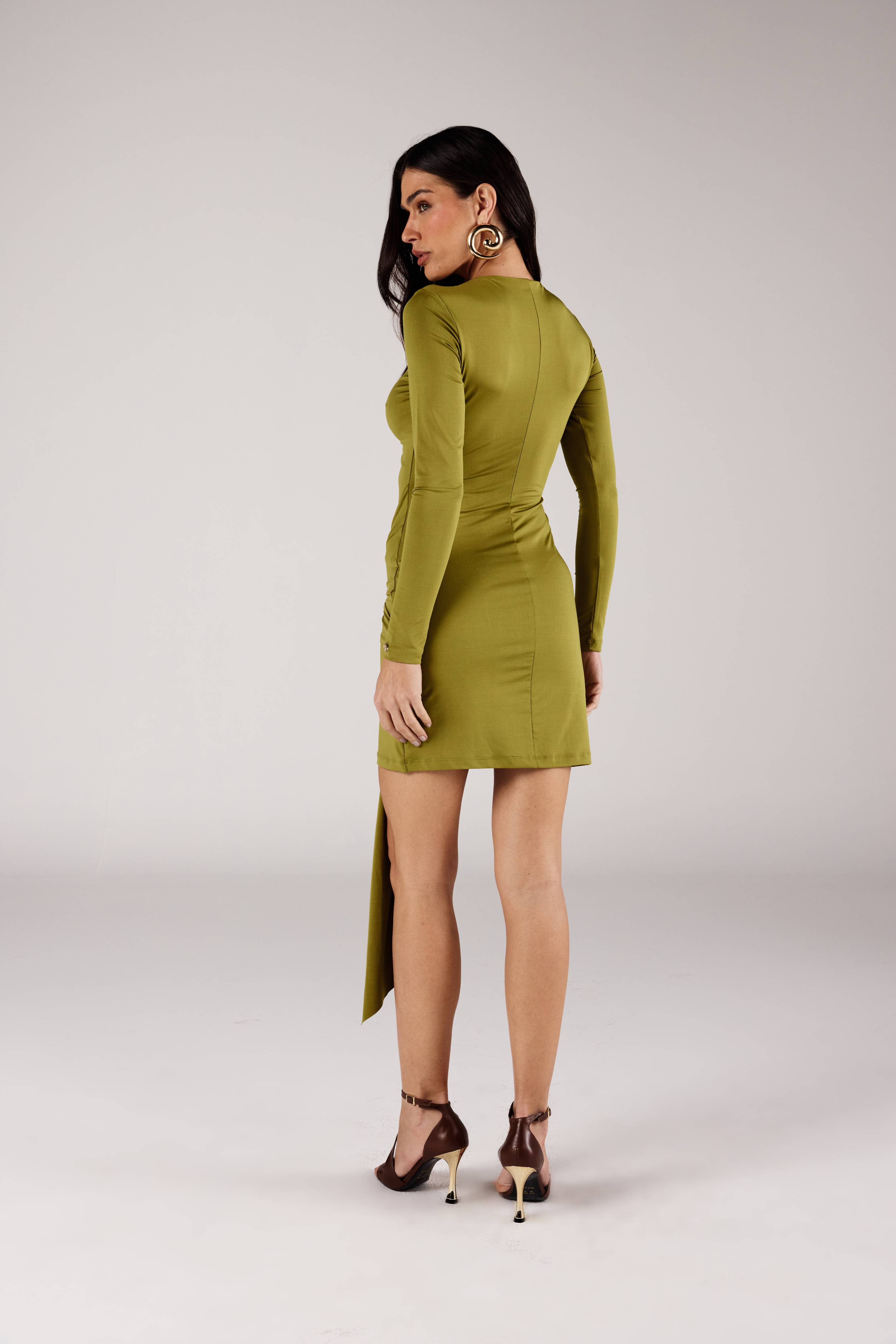 VESTIDO CURTO FEMININO AMARRAÇÃO ONÇA PRETA