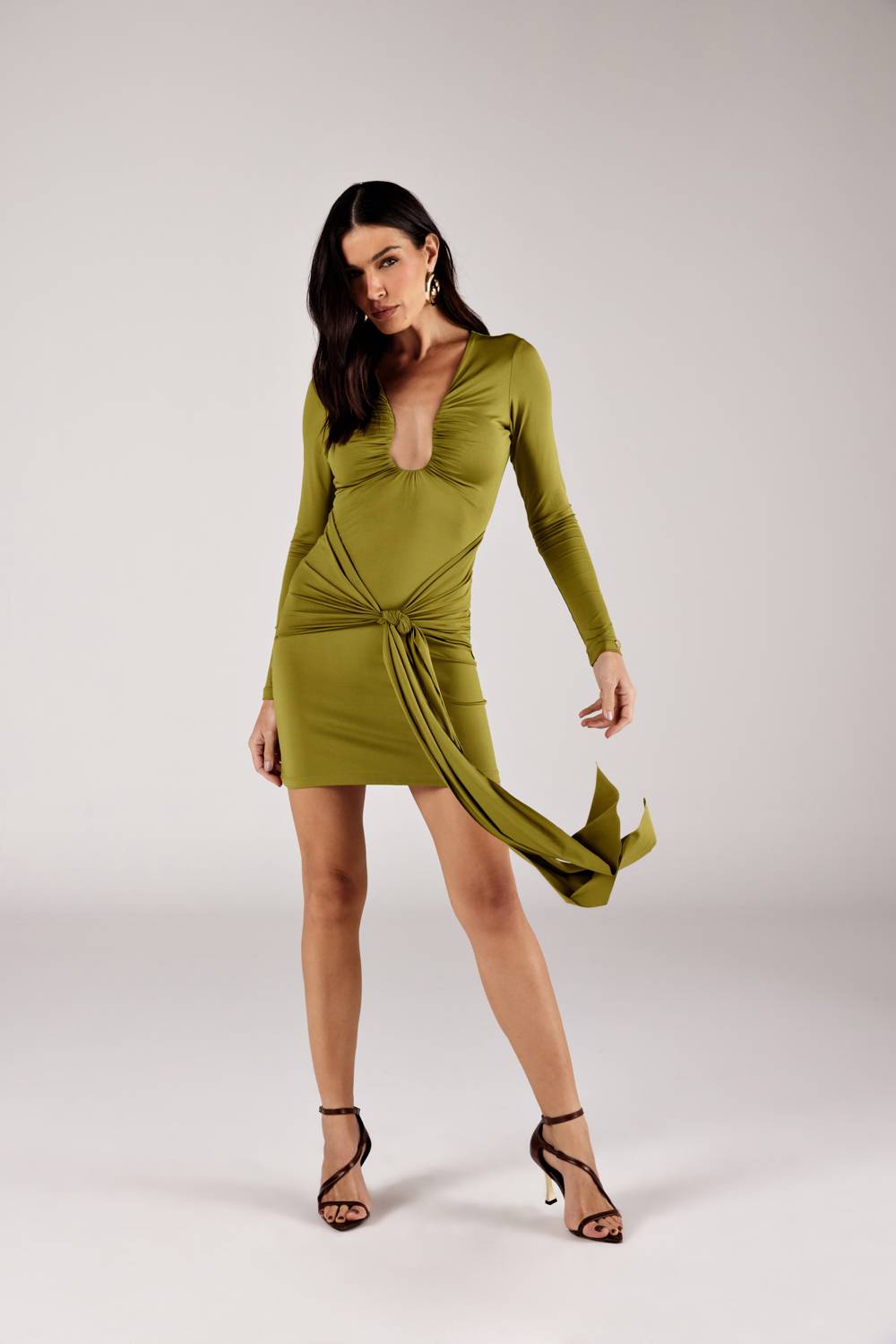 VESTIDO CURTO FEMININO AMARRAÇÃO ONÇA PRETA