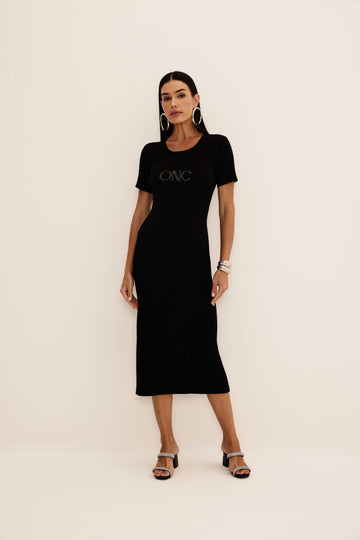 VESTIDO MIDI COMFY APLICAÇÃO STRASS