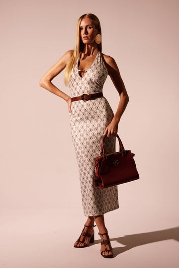 VESTIDO SUPER MIDI FRENTE ÚNICA LOGOMANIA
