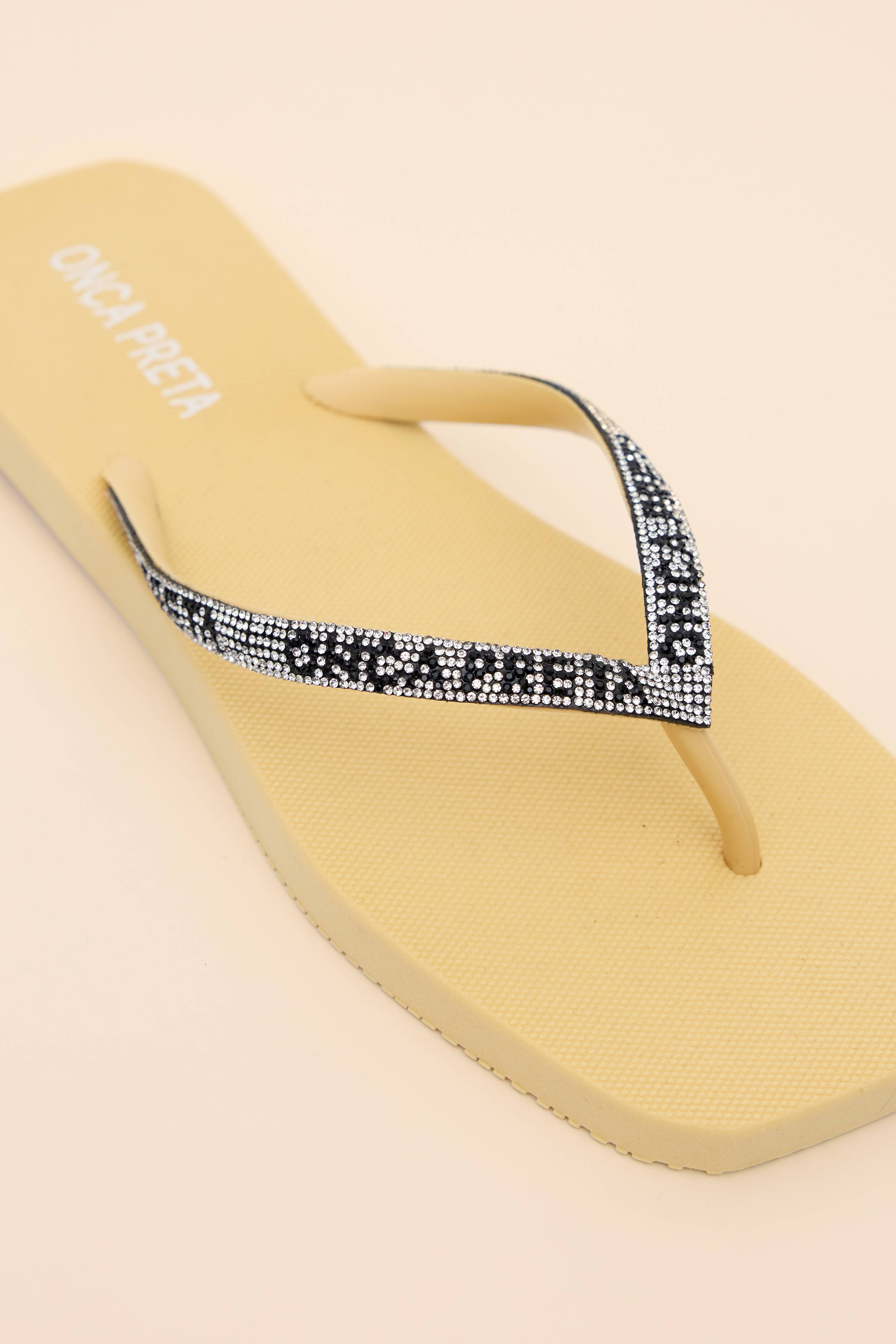 CHINELO STRASS ESTAMPADO TIRA
