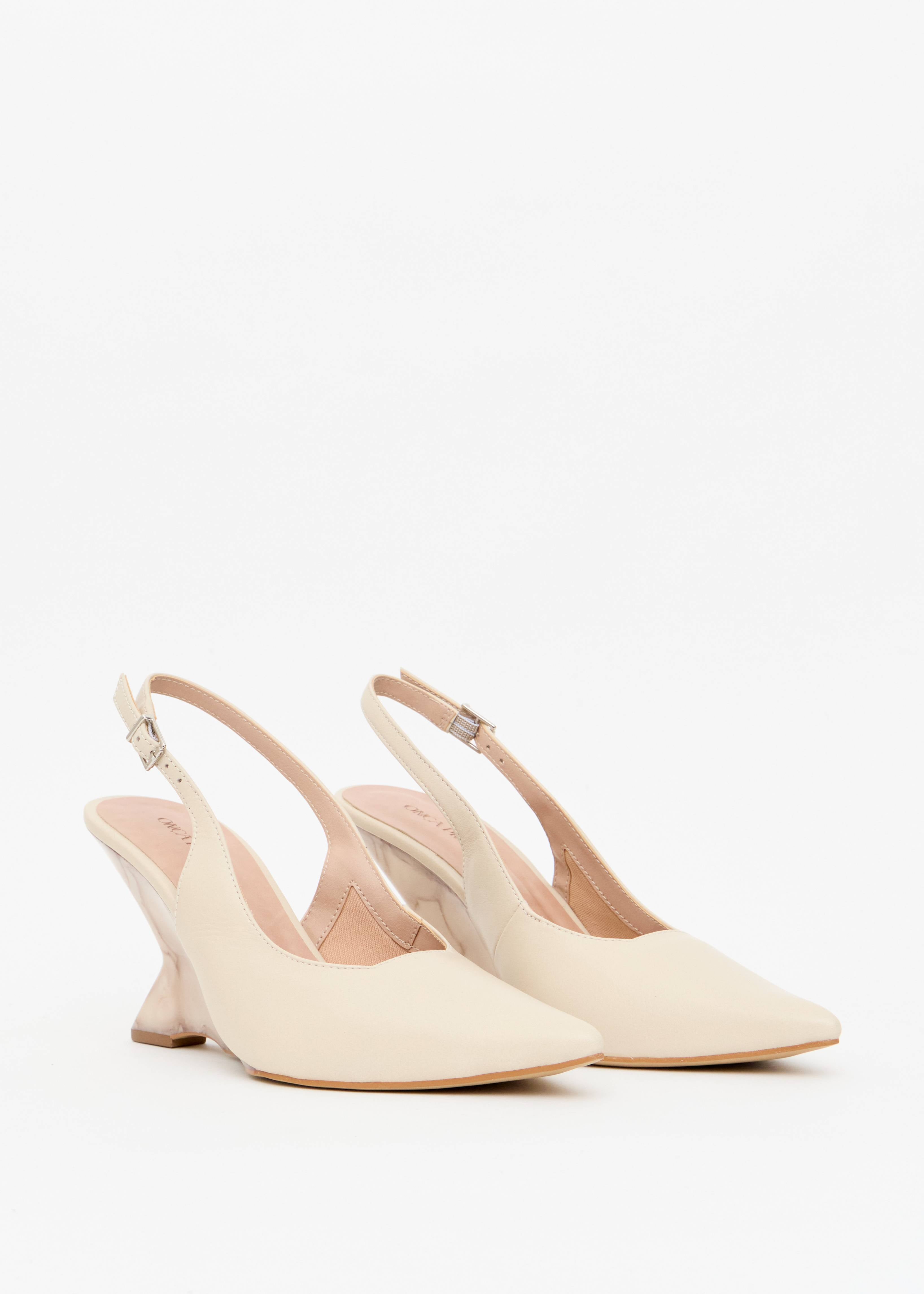 SCARPIN SLINGBACK SALTO ANABELA CASEíNA