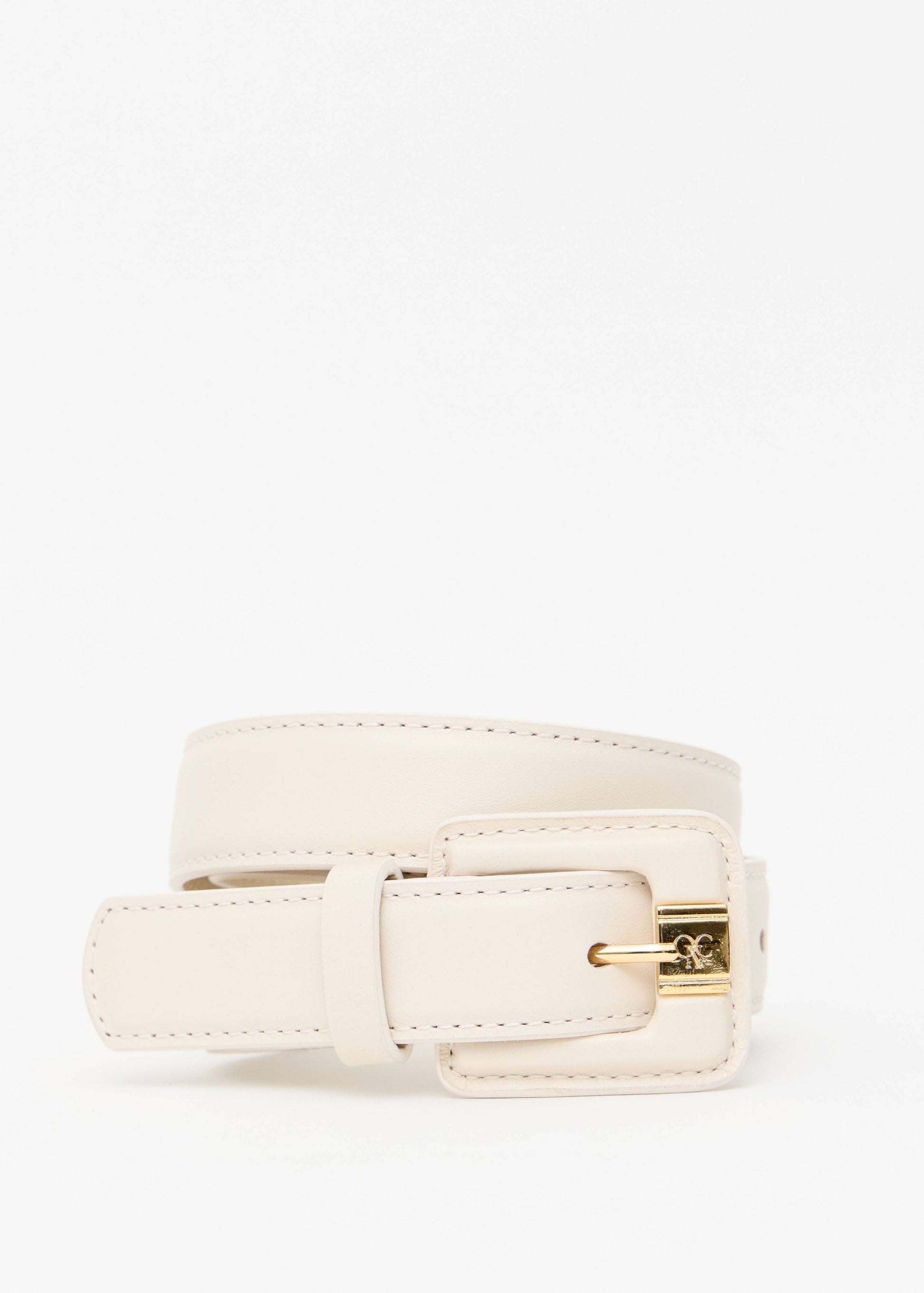 Cinto napa off white fivela revestida monograma OP dourado Onça Preta