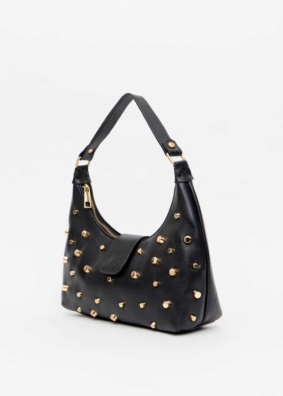 BOLSA MEIA LUA COM TACHAS
