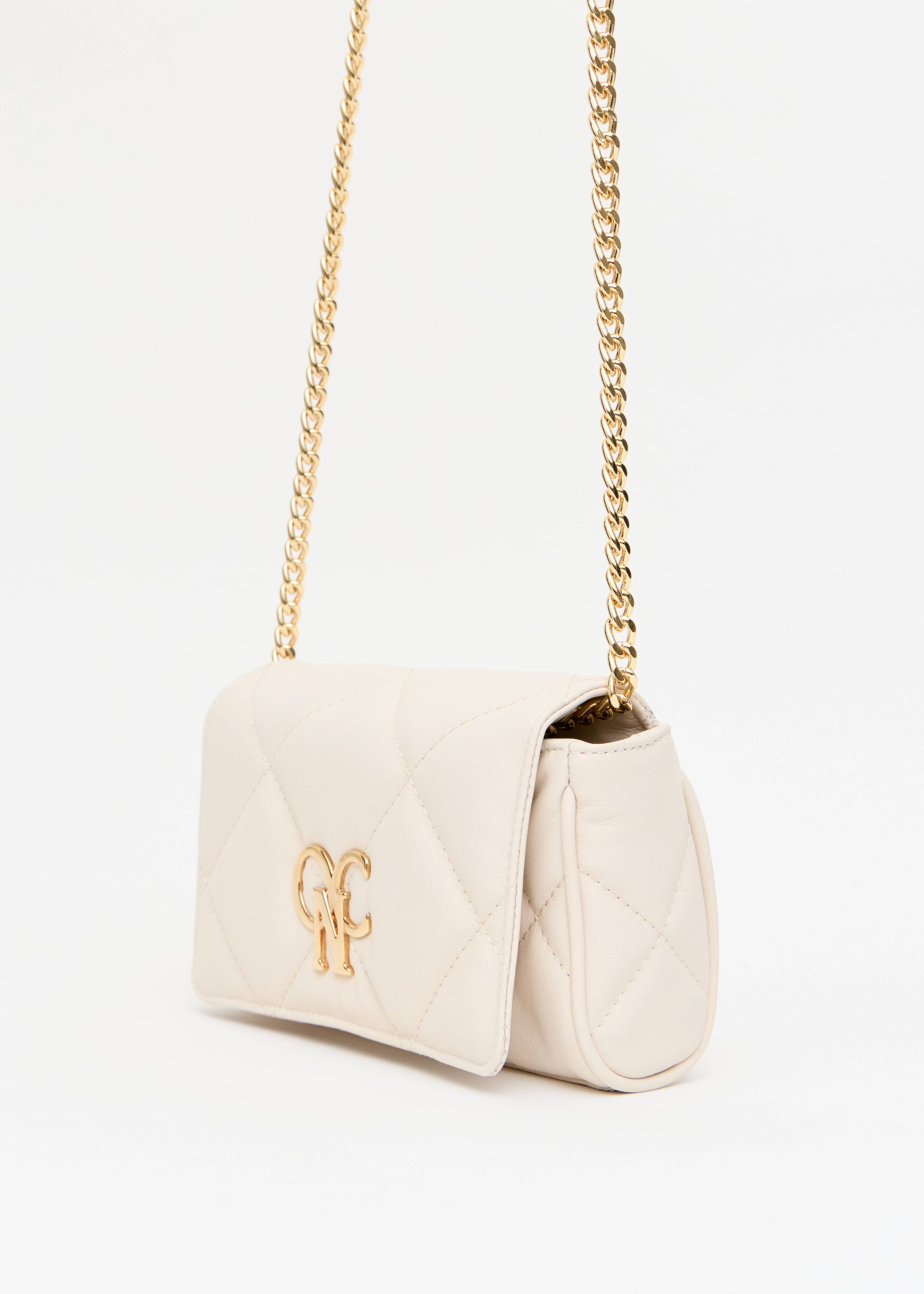 Bolsa matelasse napa losango off white monograma OP dourado Onça Preta