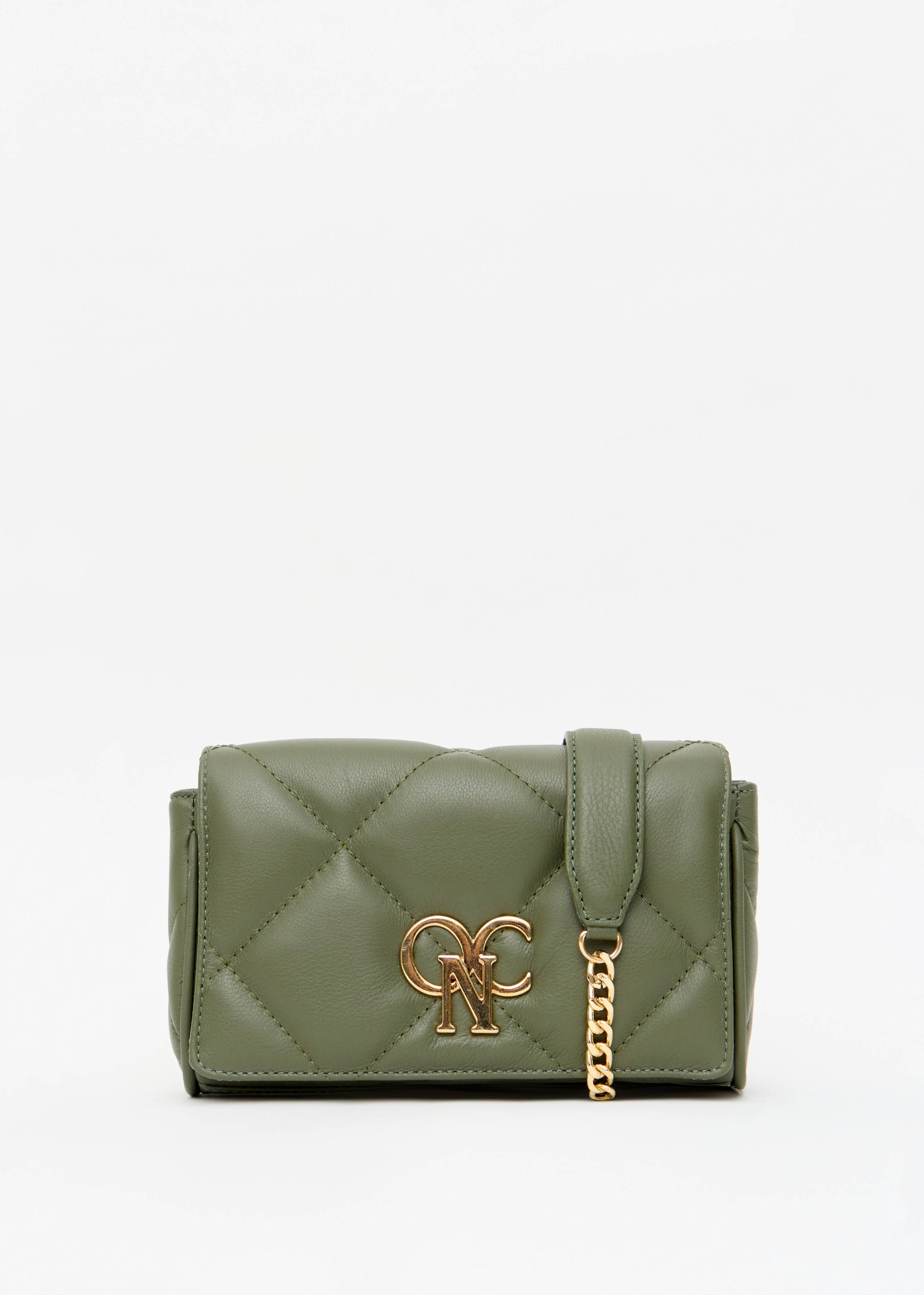 Bolsa matelasse napa losango verde monograma OP dourado Onça Preta