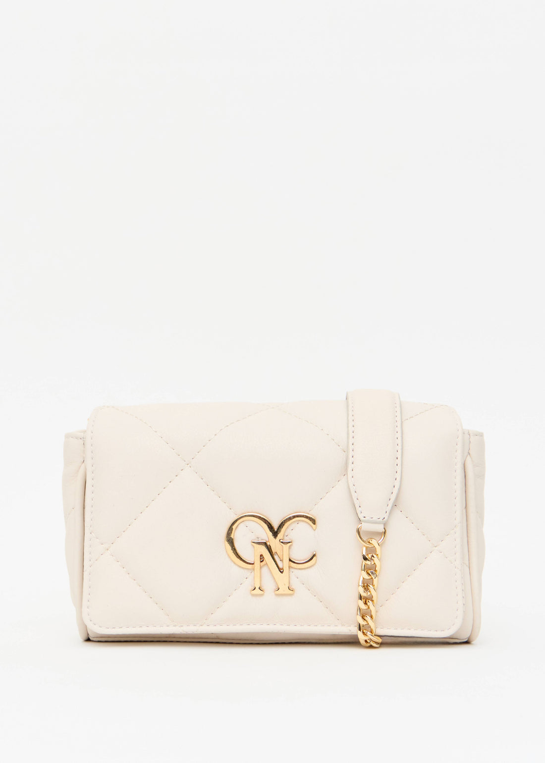 Bolsa matelasse napa losango off white monograma OP dourado Onça Preta