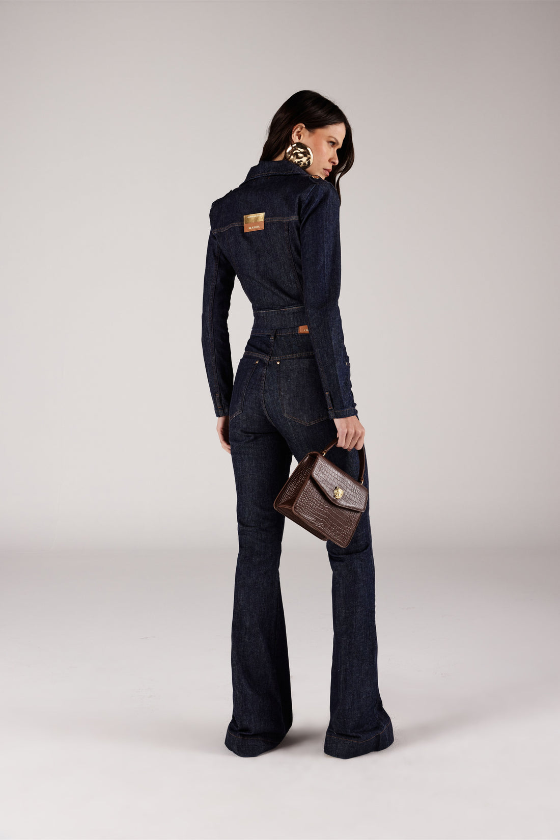 JAQUETA FEMININA BIKER JEANS ONÇA PRETA
