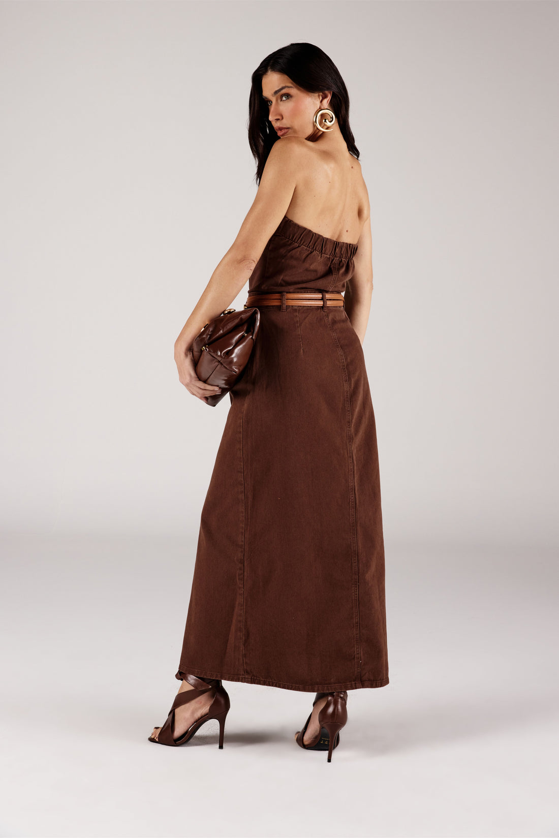 VESTIDO MIDI FEMININO TOMARA QUE CAIA STONE ONÇA PRETA