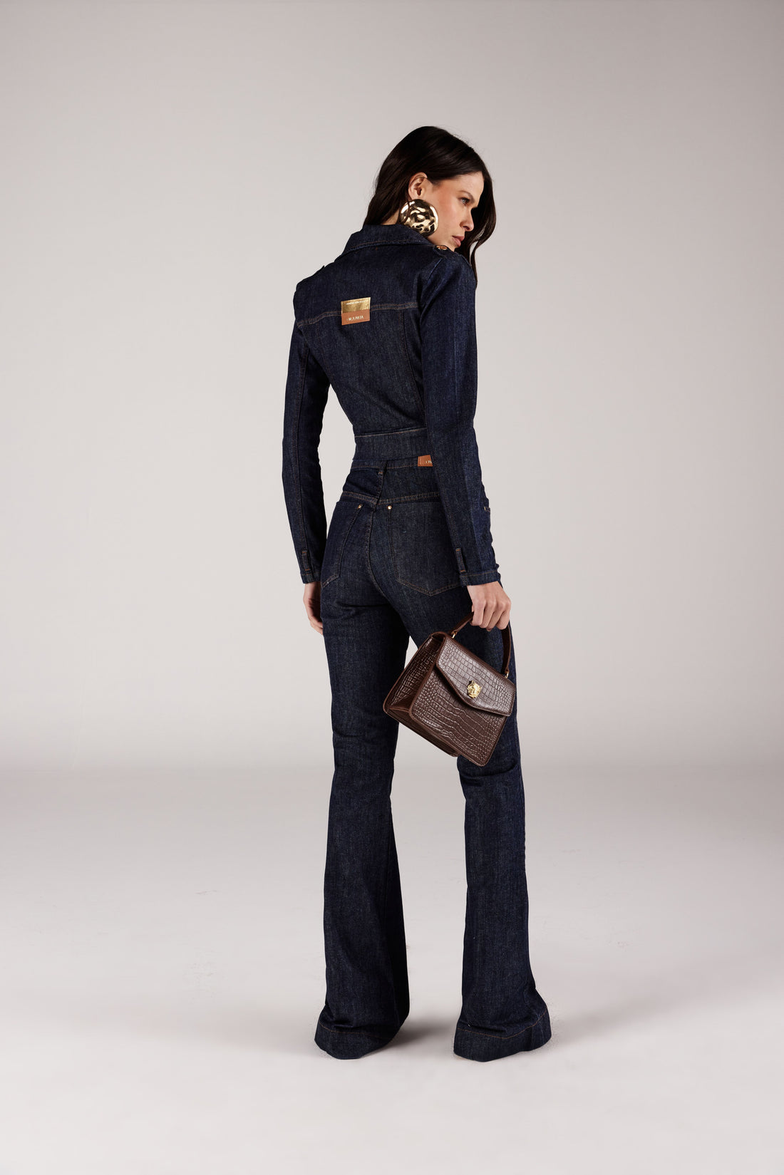 CALÇA FLARE FEMININA AMACIADA JEANS ONÇA PRETA