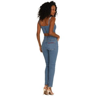 Calça Jeans Onça Preta Skinny Bordado AV24 Azul Feminino