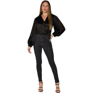 Camisa Onça Preta Detalhe Renda In24 Preto Feminino