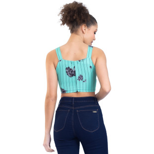 Regata Onça Preta Cropped PR23 Verde Feminino