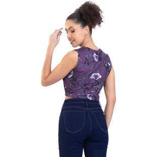 Regata Onça Preta Cropped PR23 Roxo Feminino