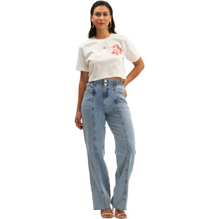 Camiseta Onça Preta Localizada Ve25 Off White Feminino