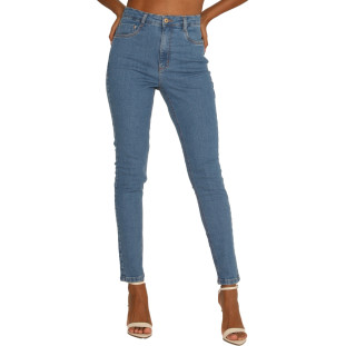 Calça Jeans Onça Preta Skinny Bordado AV24 Azul Feminino