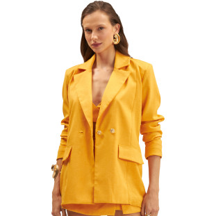 Blazer Onça Preta Oversized Ve25 Amarelo Feminino