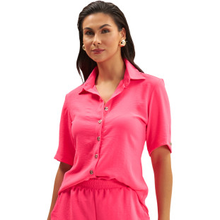 Camisa Onça Preta Oversized Ve25 Rosa Feminino