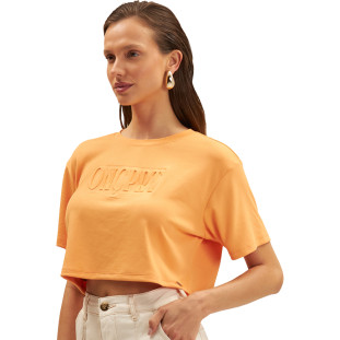 Camiseta Cropped Onça Preta Gola Alta Ve25 Laranja Feminino